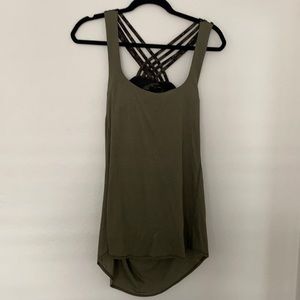 Womens Lululemon Green Camo Racerback Tank Top